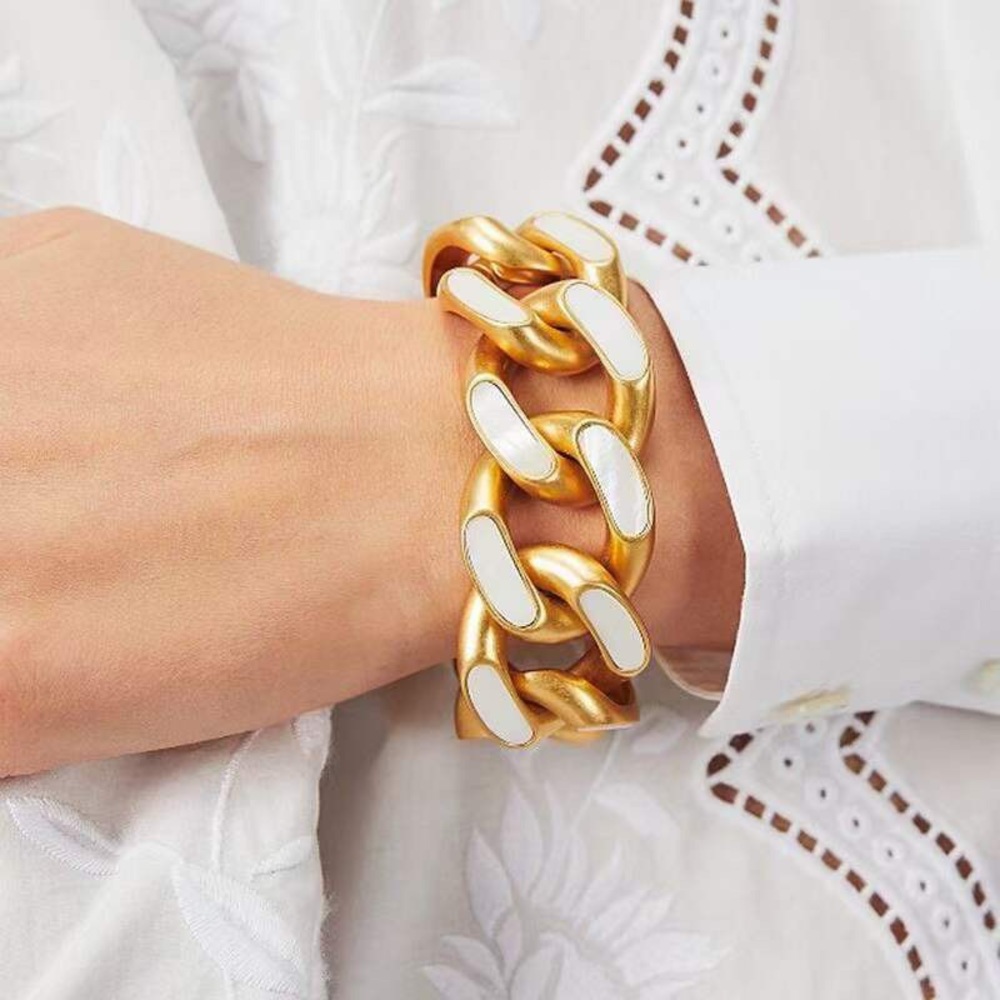 Tory Burch Roxanne Inlay Curb Chain Bracelet